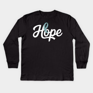 Drug Alcohol Recovery Hope Addiction Awareness Ribbon Kids Long Sleeve T-Shirt